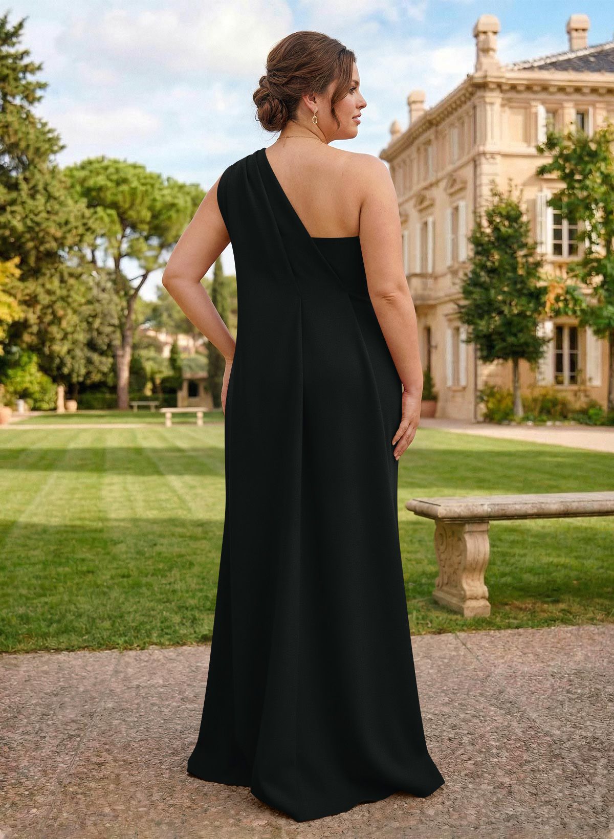 One-Shoulder Floor-Length Elastic Satin Mother Of The Bride Dresses