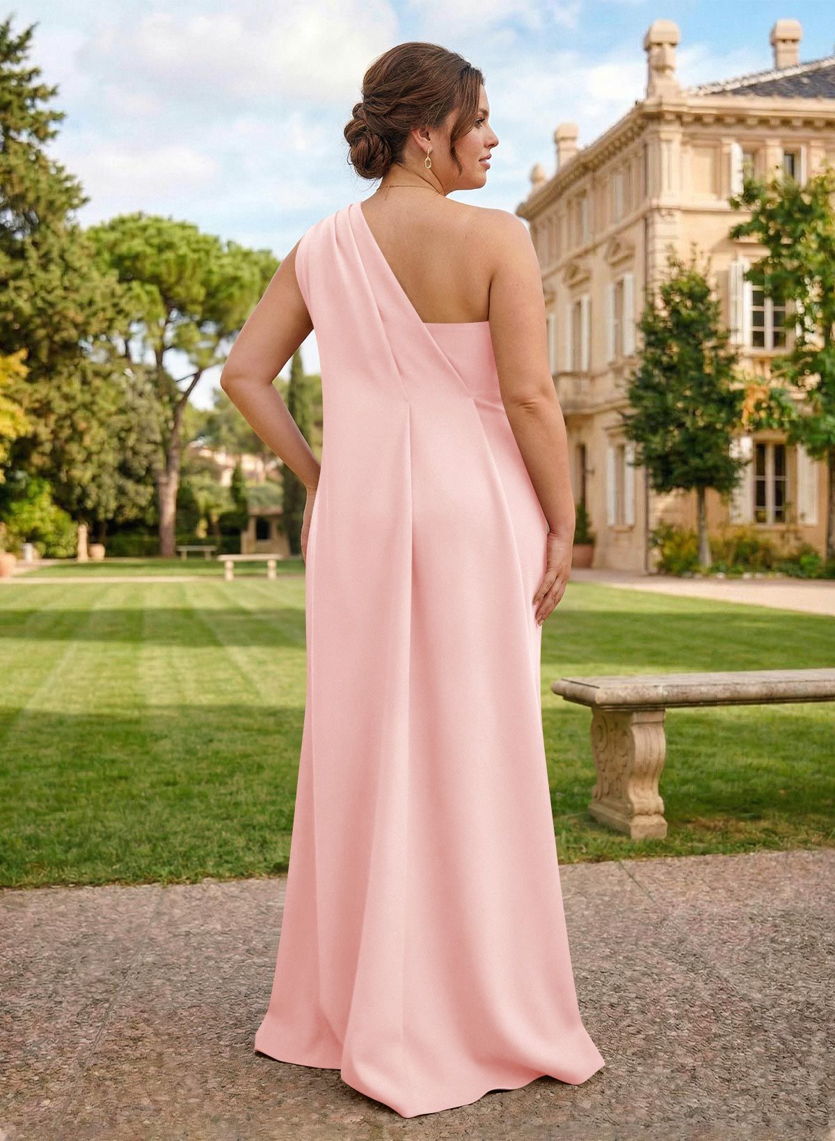 One-Shoulder Floor-Length Elastic Satin Mother Of The Bride Dresses