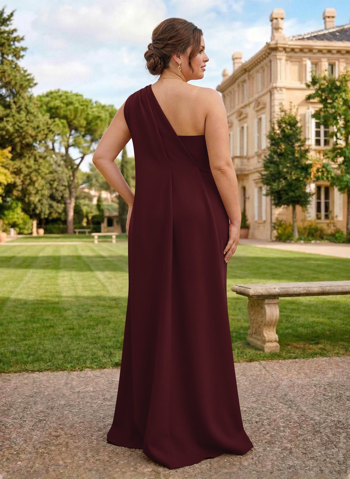 One-Shoulder Floor-Length Elastic Satin Mother Of The Bride Dresses