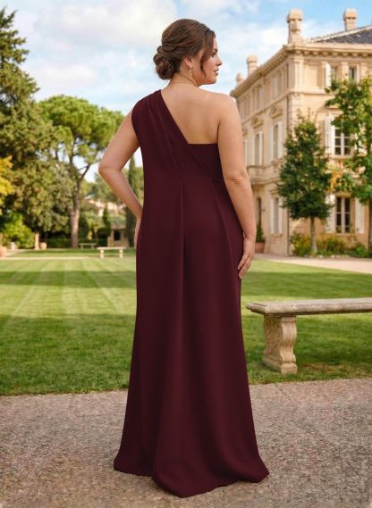 One-Shoulder Floor-Length Elastic Satin Mother Of The Bride Dresses