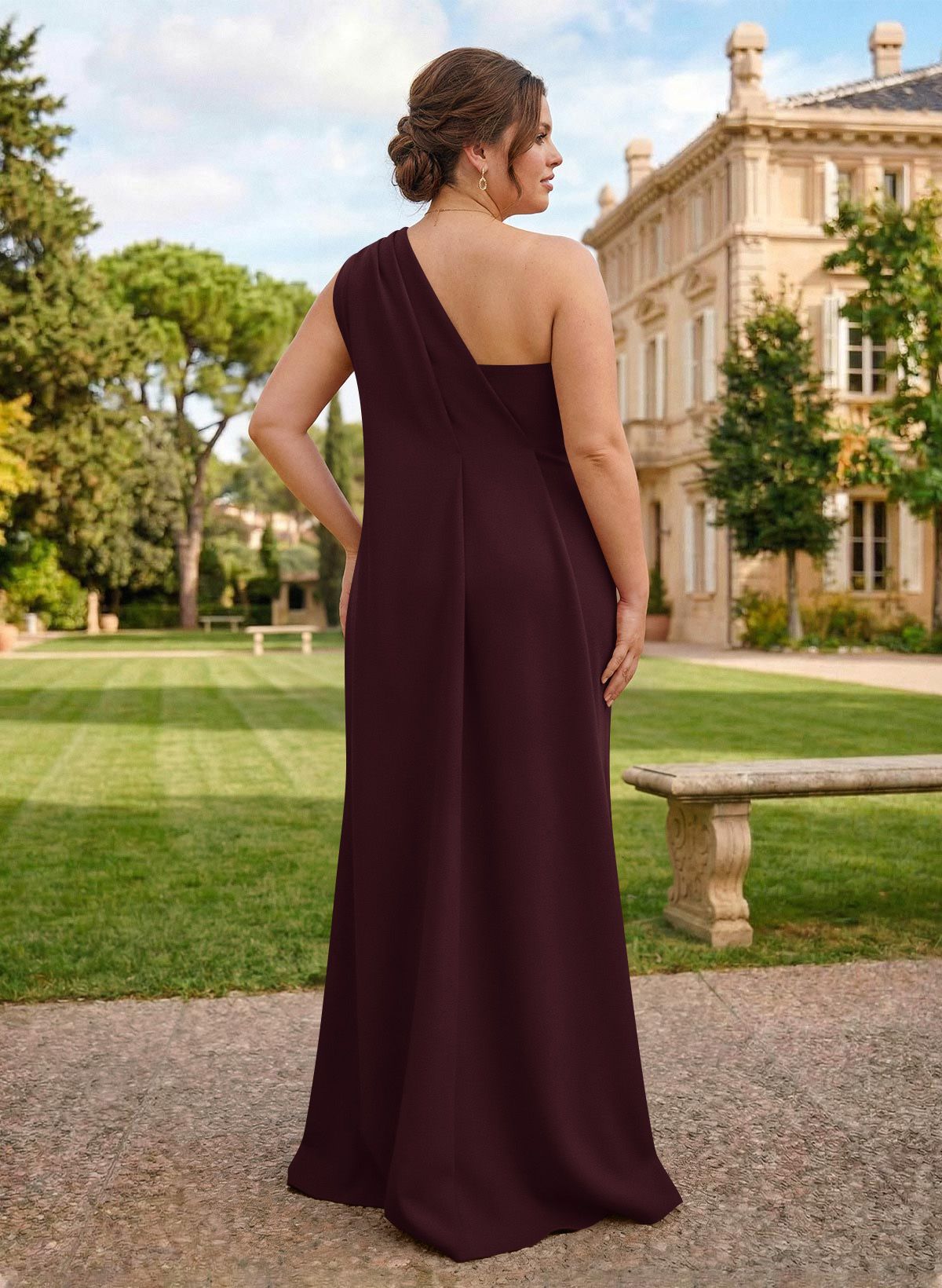 One-Shoulder Floor-Length Elastic Satin Mother Of The Bride Dresses