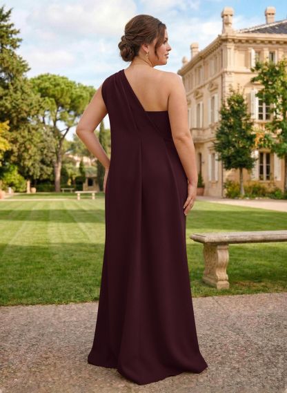 One-Shoulder Floor-Length Elastic Satin Mother Of The Bride Dresses