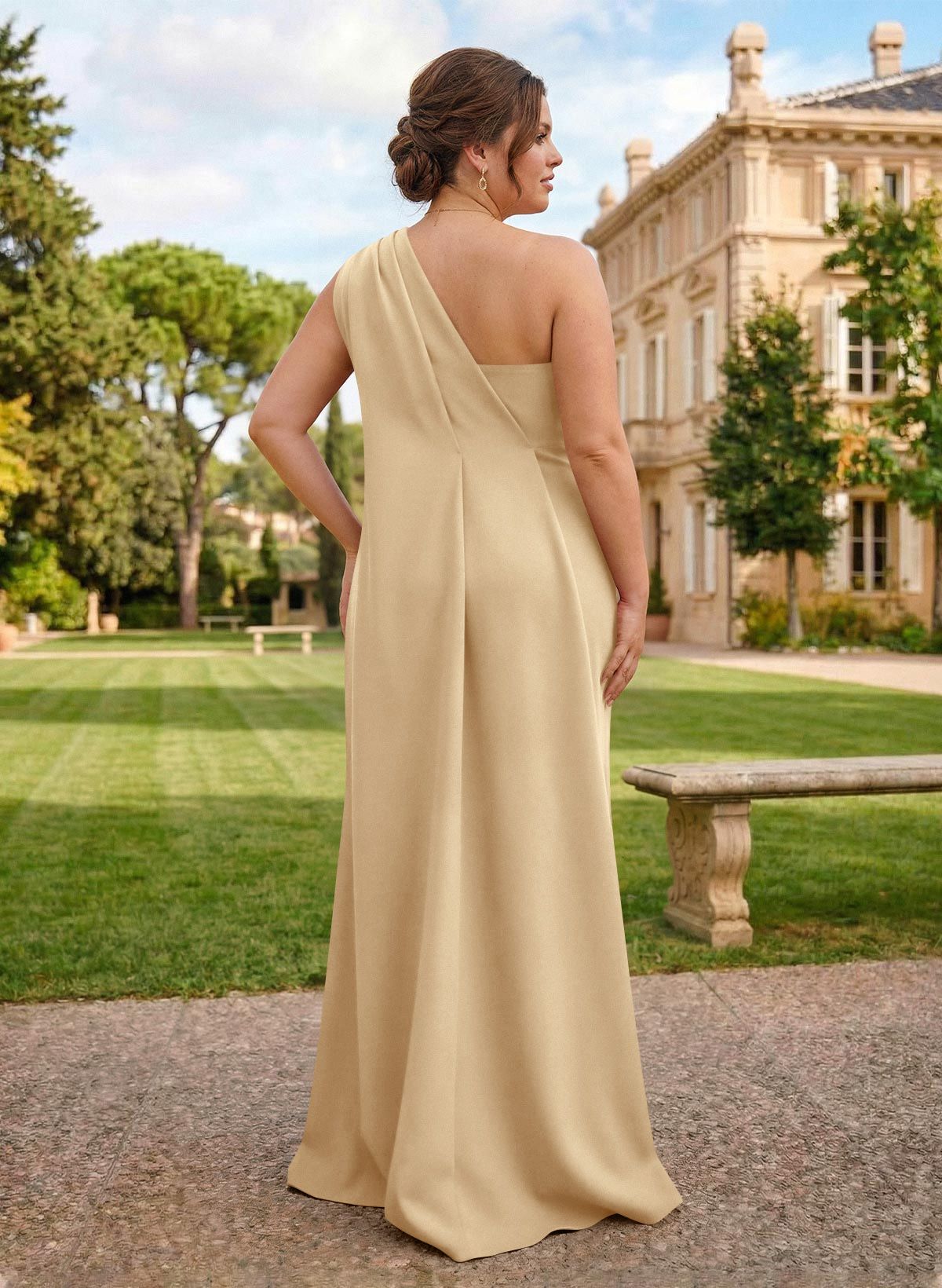One-Shoulder Floor-Length Elastic Satin Mother Of The Bride Dresses