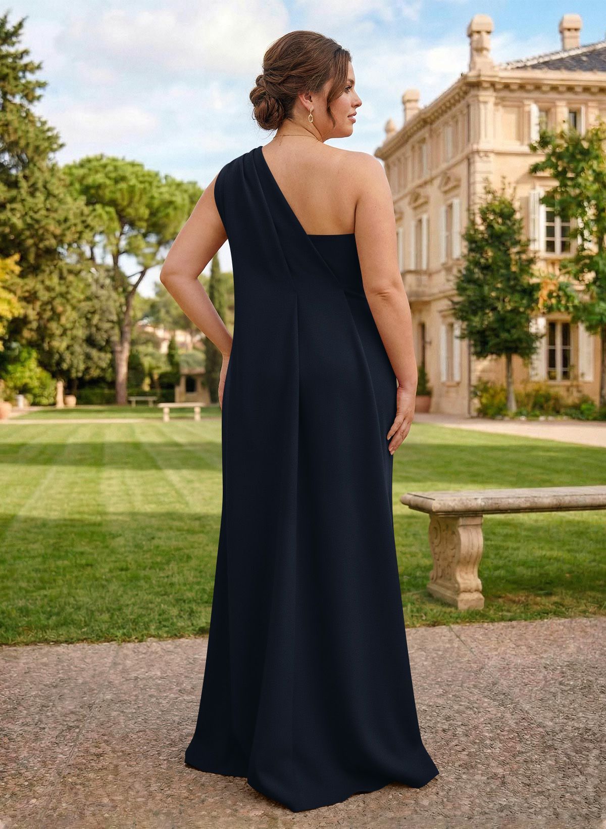 One-Shoulder Floor-Length Elastic Satin Mother Of The Bride Dresses
