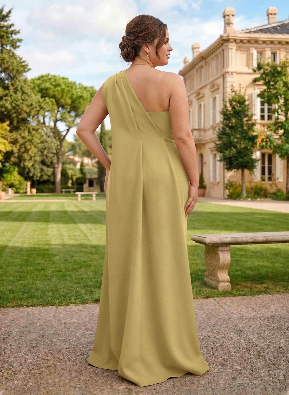 One-Shoulder Floor-Length Elastic Satin Mother Of The Bride Dresses