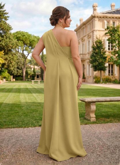 One-Shoulder Floor-Length Elastic Satin Mother Of The Bride Dresses