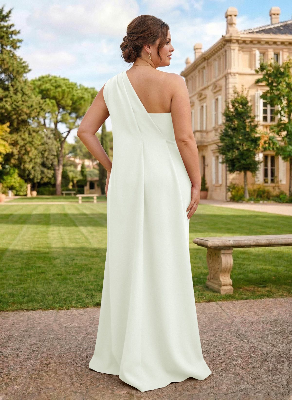 One-Shoulder Floor-Length Elastic Satin Mother Of The Bride Dresses