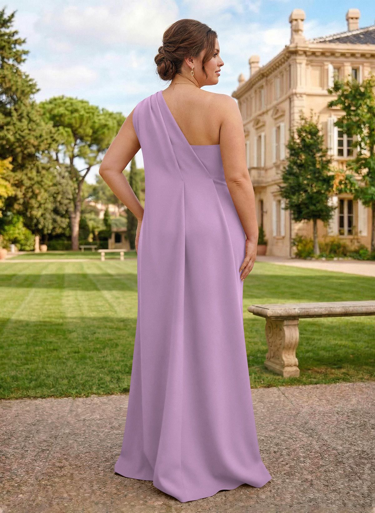 One-Shoulder Floor-Length Elastic Satin Mother Of The Bride Dresses