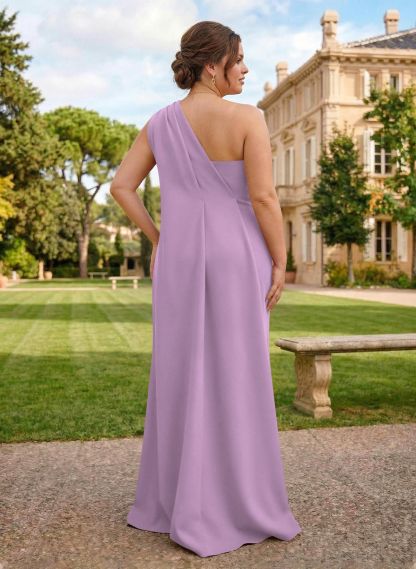 One-Shoulder Floor-Length Elastic Satin Mother Of The Bride Dresses