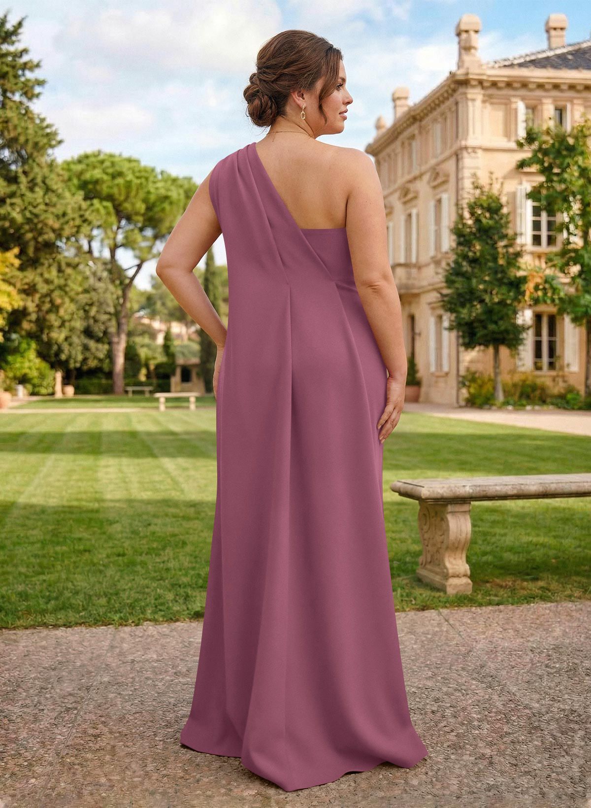 One-Shoulder Floor-Length Elastic Satin Mother Of The Bride Dresses