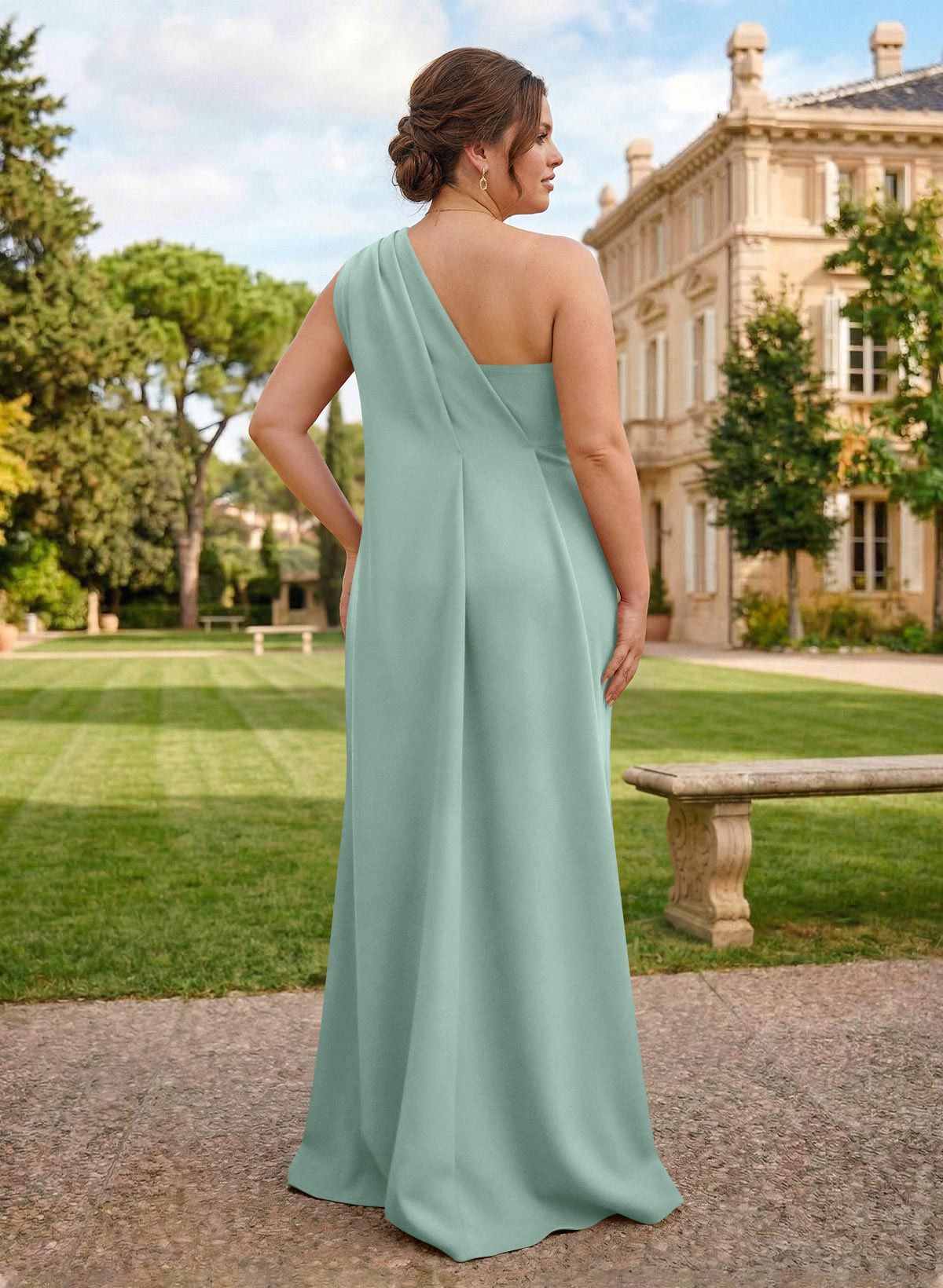 One-Shoulder Floor-Length Elastic Satin Mother Of The Bride Dresses
