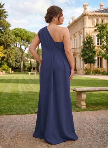 One-Shoulder Floor-Length Elastic Satin Mother Of The Bride Dresses
