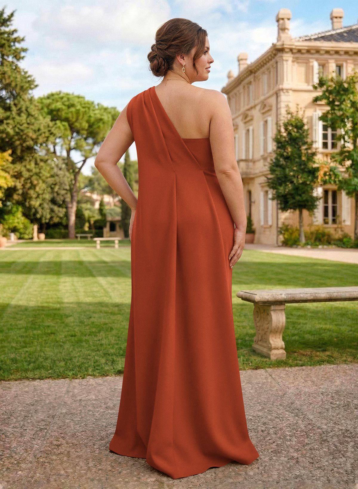 One-Shoulder Floor-Length Elastic Satin Mother Of The Bride Dresses