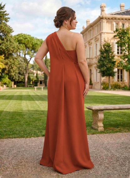 One-Shoulder Floor-Length Elastic Satin Mother Of The Bride Dresses