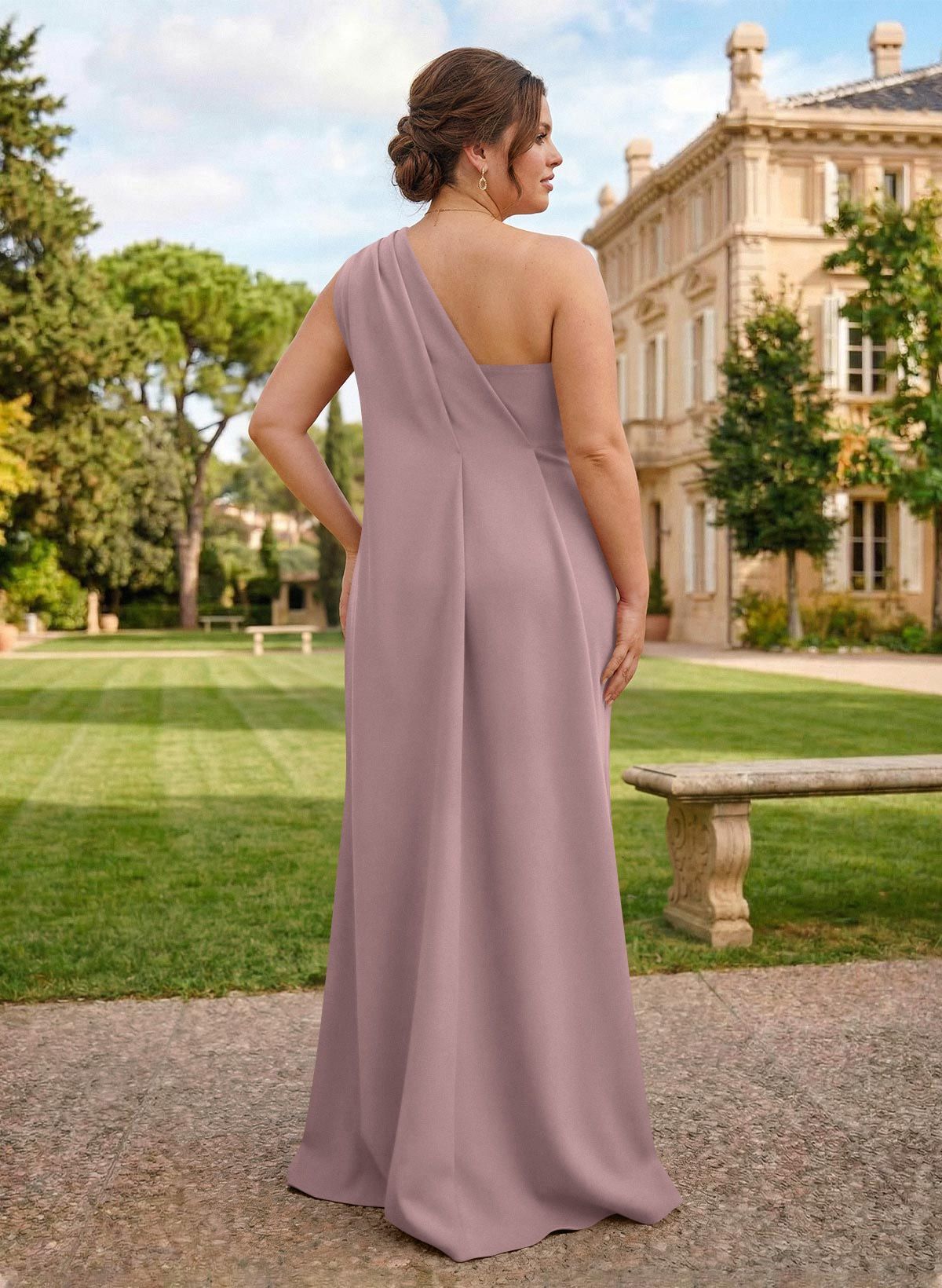 One-Shoulder Floor-Length Elastic Satin Mother Of The Bride Dresses