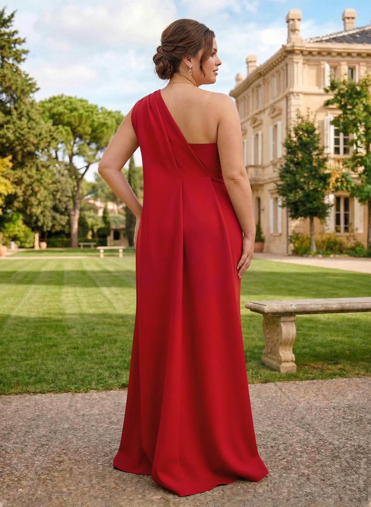 One-Shoulder Floor-Length Elastic Satin Mother Of The Bride Dresses