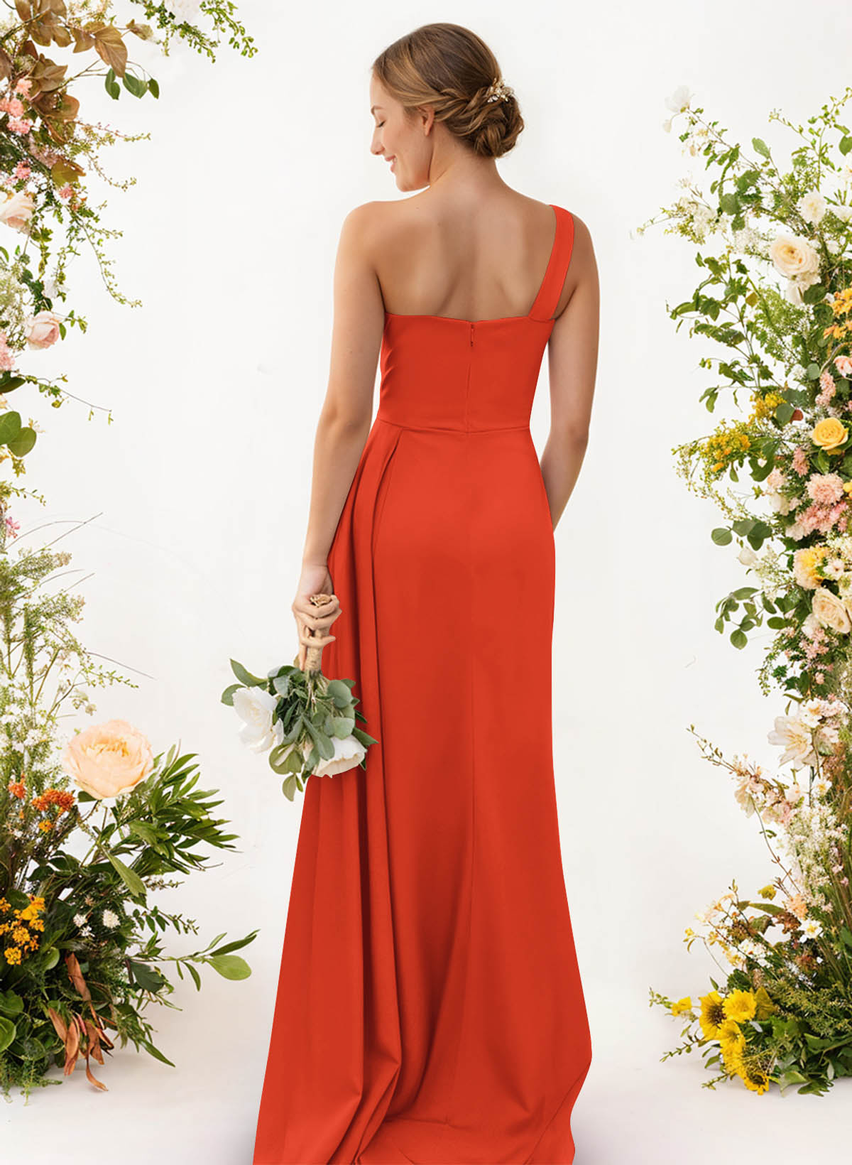 One-Shoulder Trumpet/Mermaid Elastic Satin Bridesmaid Dresses, product image 107