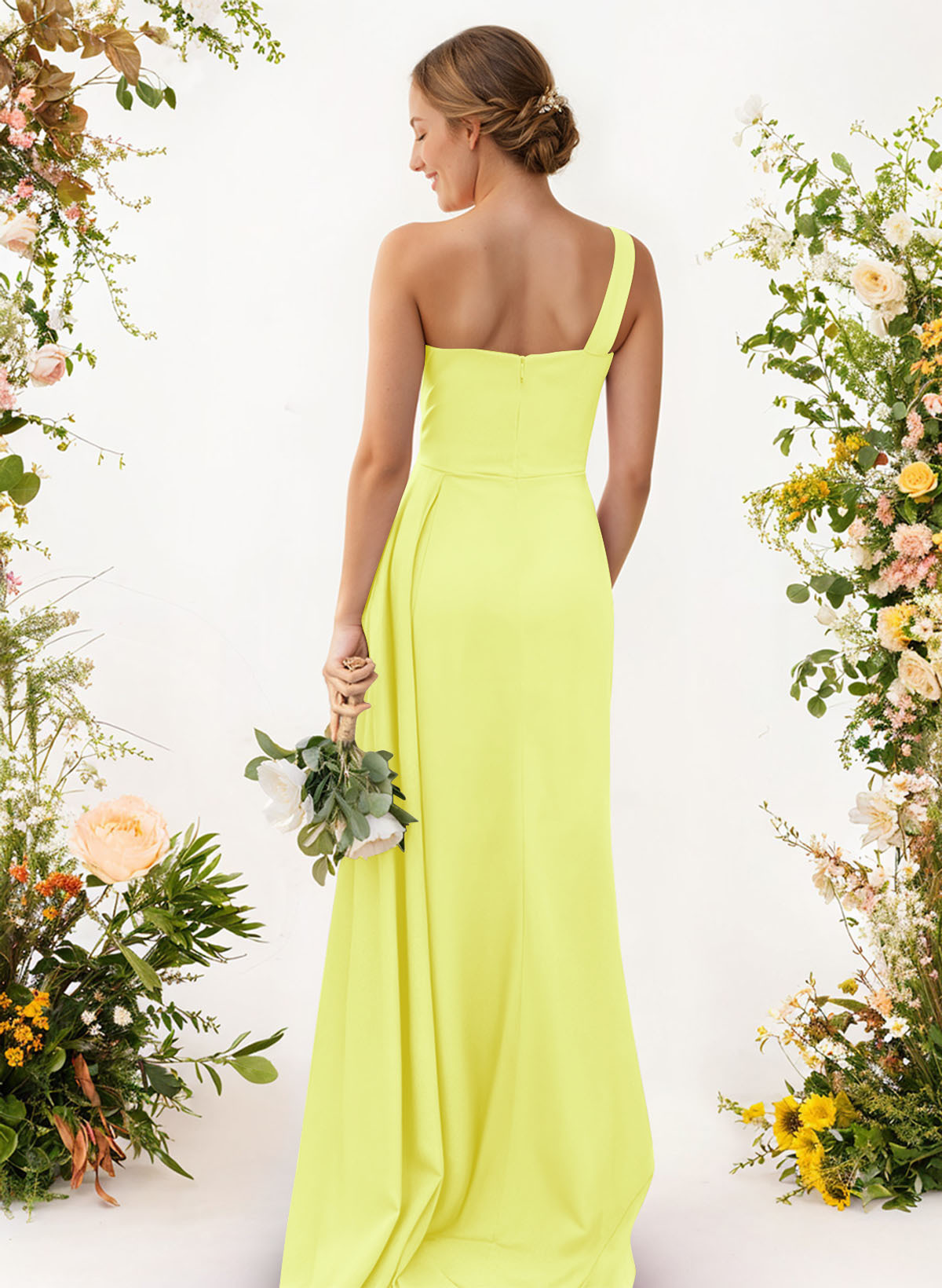 One-Shoulder Trumpet/Mermaid Elastic Satin Bridesmaid Dresses, product image 85