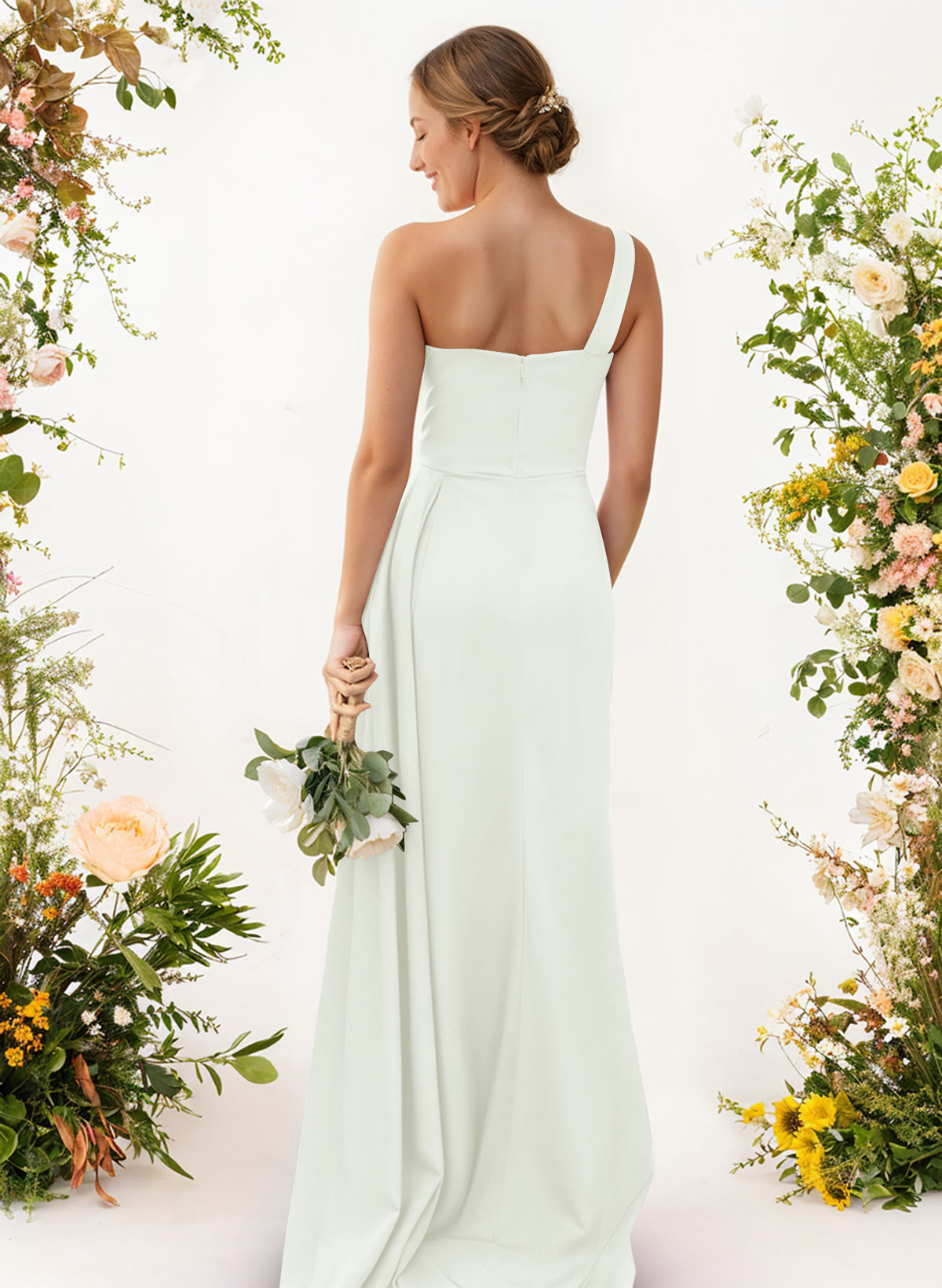 One-Shoulder Trumpet/Mermaid Elastic Satin Bridesmaid Dresses, product image 93