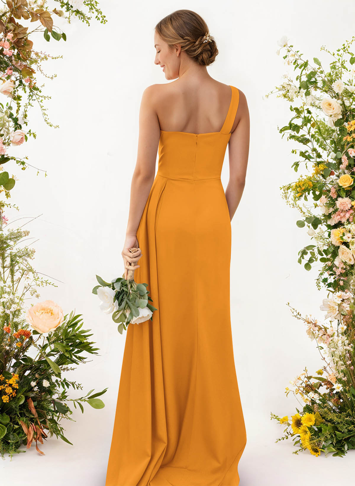 One-Shoulder Trumpet/Mermaid Elastic Satin Bridesmaid Dresses, product image 89