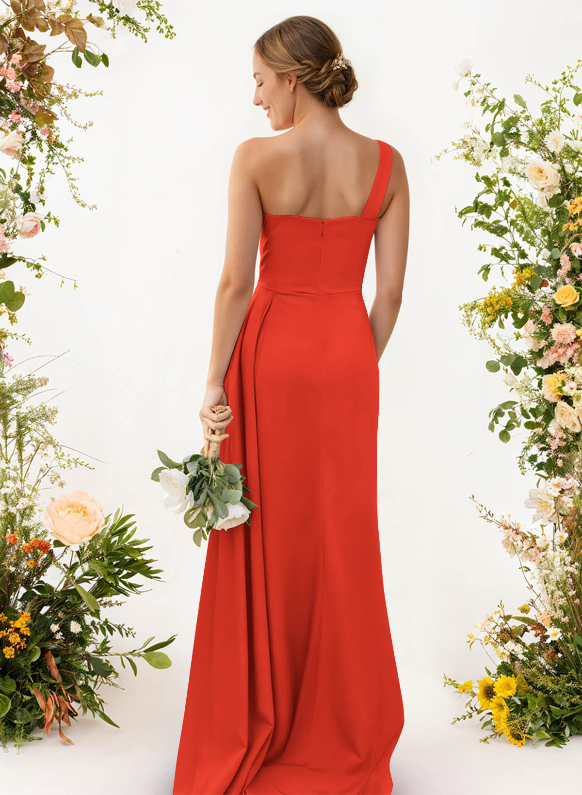 One-Shoulder Trumpet/Mermaid Elastic Satin Bridesmaid Dresses, product image 91