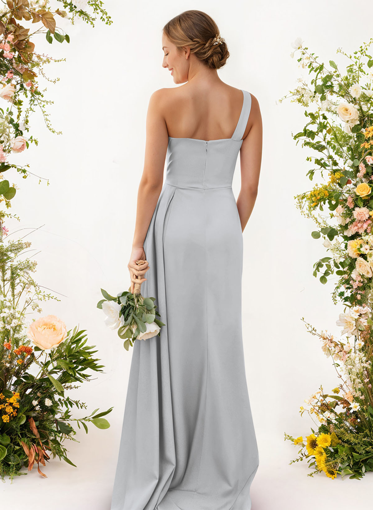 One-Shoulder Trumpet/Mermaid Elastic Satin Bridesmaid Dresses, product image 97