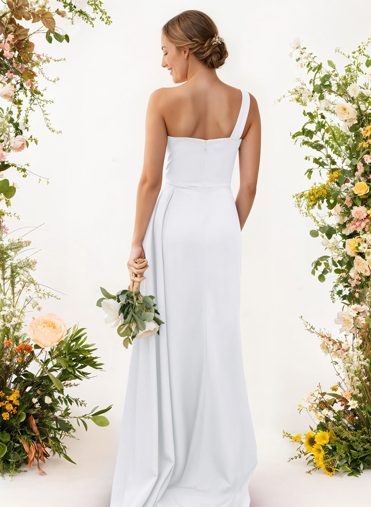 One-Shoulder Trumpet/Mermaid Elastic Satin Bridesmaid Dresses, product image 95