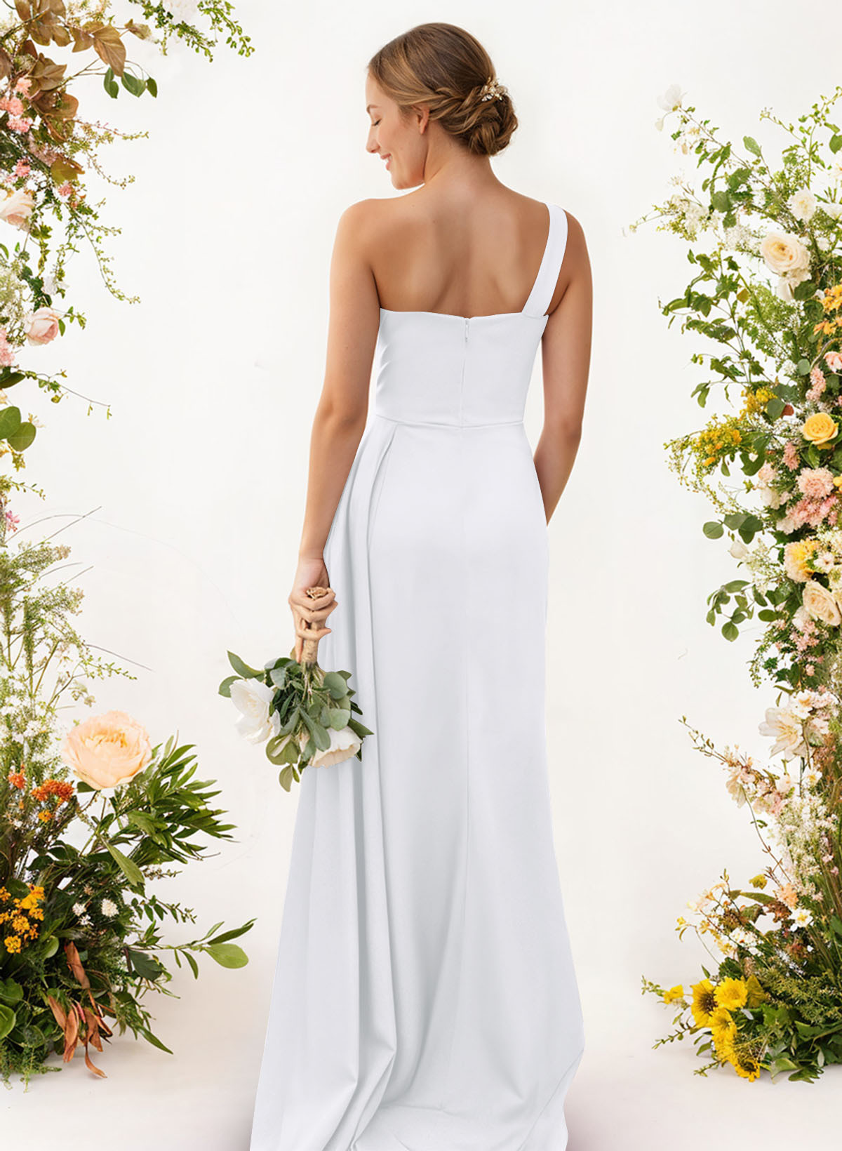 One-Shoulder Trumpet/Mermaid Elastic Satin Bridesmaid Dresses, product image 95