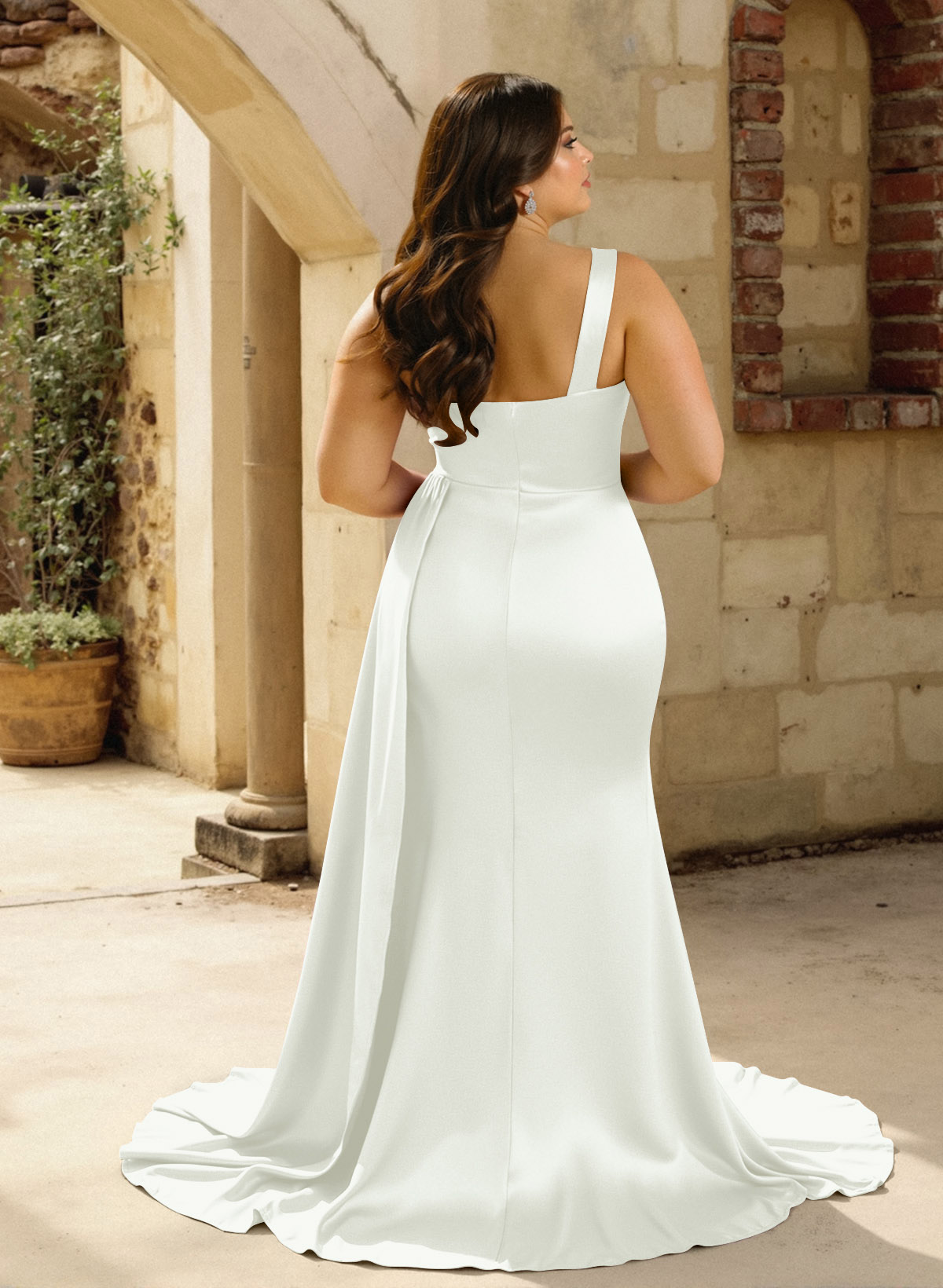 One-Shoulder Trumpet/Mermaid Elastic Satin Bridesmaid Dresses, product image 207