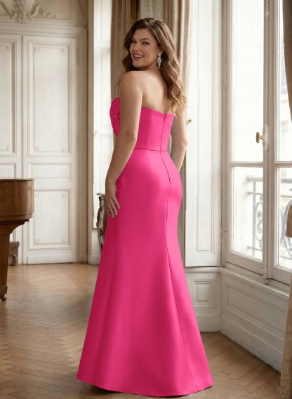 Flattering Beaded Strapless Ruched Waist Satin Mother Of The Bride Dresses, product image 33