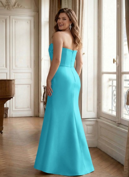 Flattering Beaded Strapless Ruched Waist Satin Mother Of The Bride Dresses, product image 23