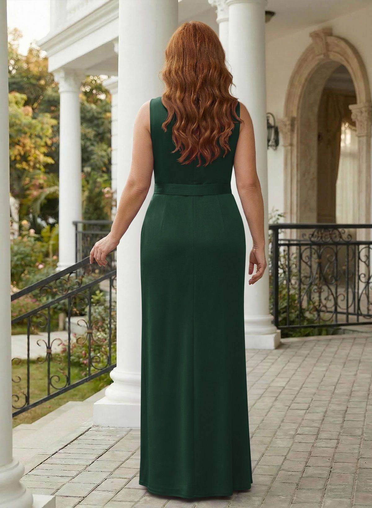 Sheath/Column Crepe Satin Mother Of The Bride Dresses With Ruffle/High Split, product image 50