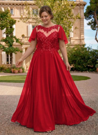 A-Line Scoop Neck Sleeveless Chiffon Mother Of The Bride Dresses With Lace, product image 55