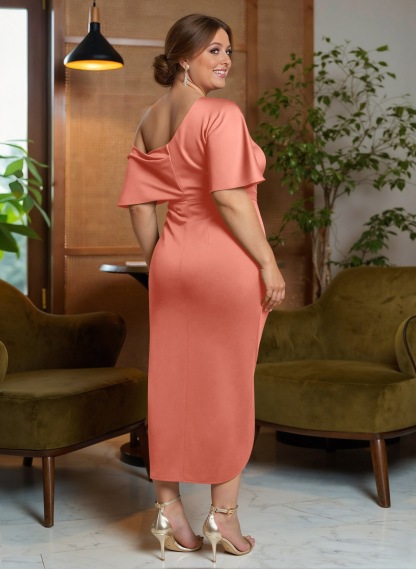Classic Asymmetrical Neckline Ankle-Length Satin Mother Of The Bride Dresses, product image 43