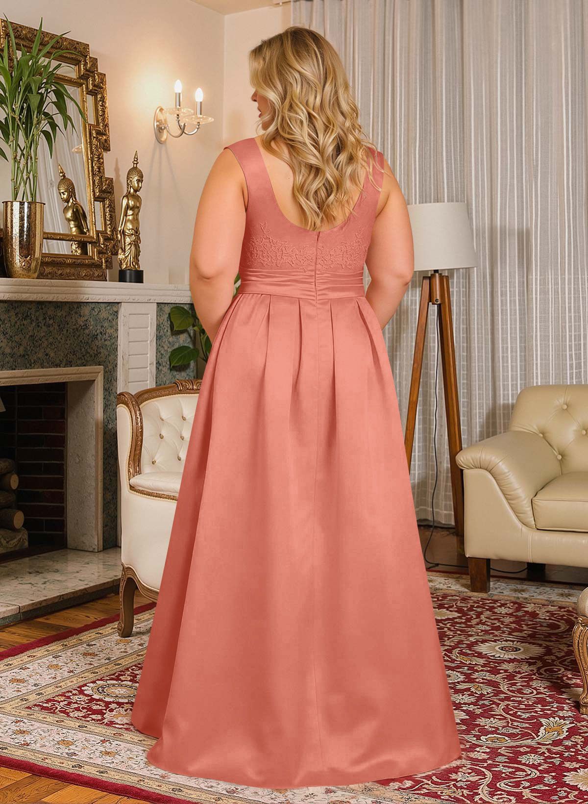 Elegant Lace Satin A-Line Mother Of The Bride Dresses, product image 43