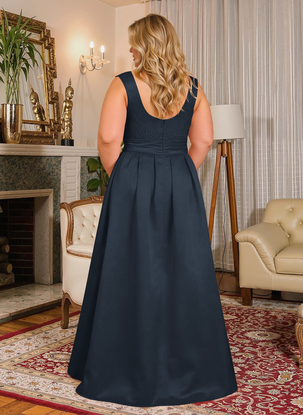 Elegant Lace Satin A-Line Mother Of The Bride Dresses, product image 7
