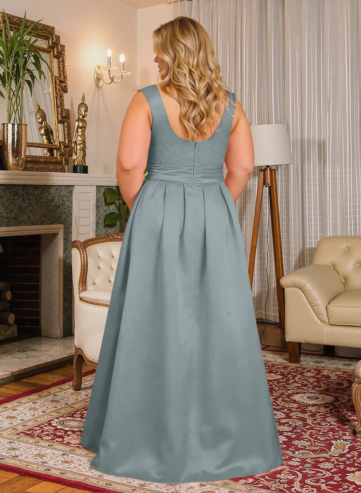 Elegant Lace Satin A-Line Mother Of The Bride Dresses, product image 17