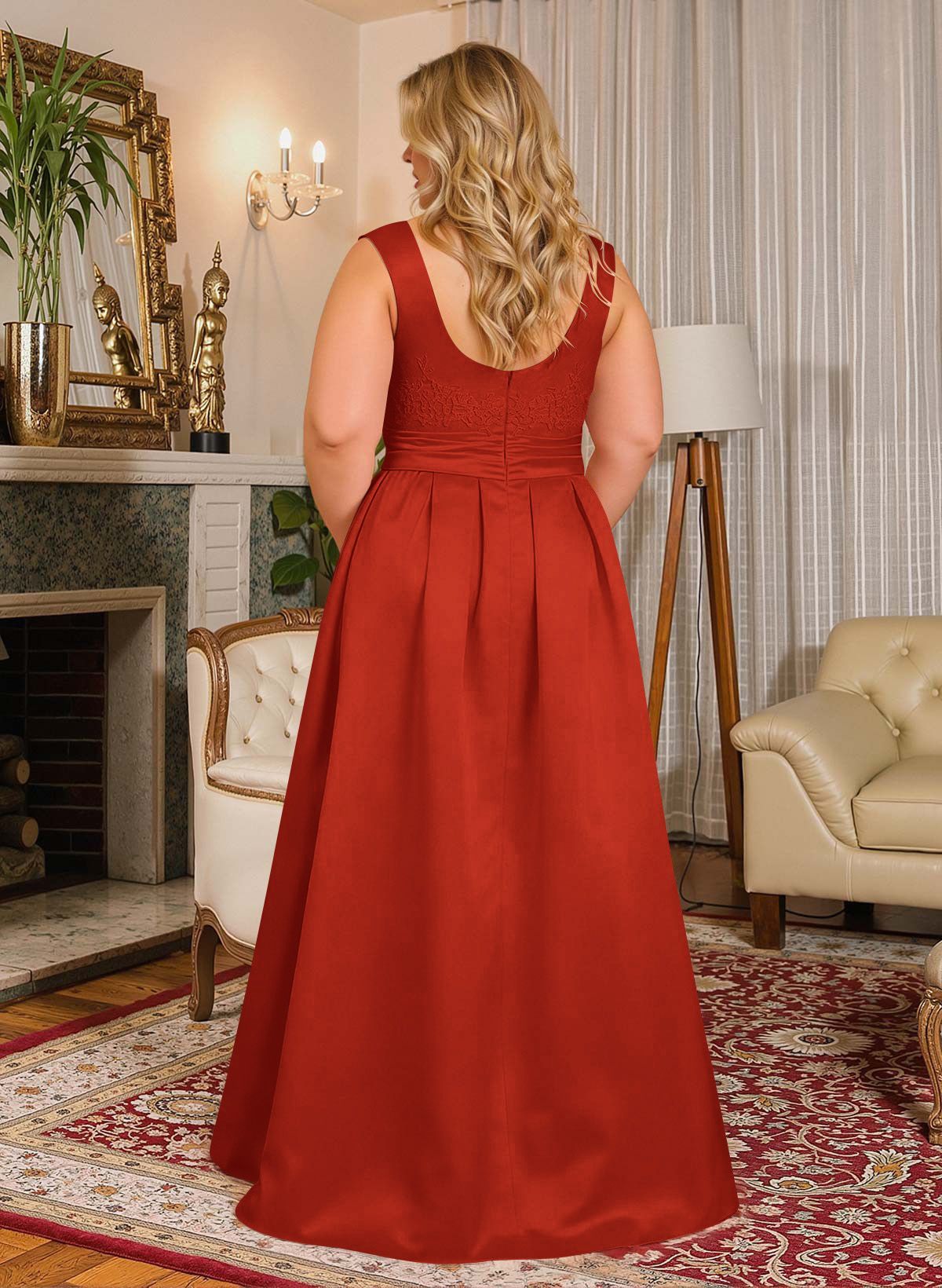 Elegant Lace Satin A-Line Mother Of The Bride Dresses, product image 59