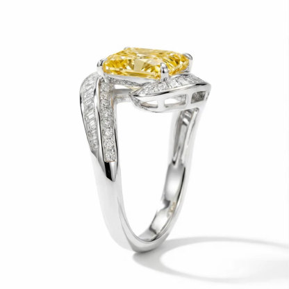 10*12mm Emerald Cut Sona Simulated Diamonds Engagement Rings In Sterling Silver