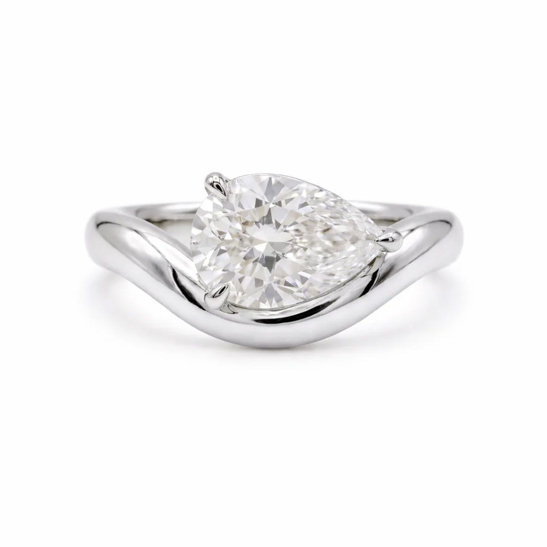 5CT 9*13mm Pear Cut/Princess Cut Moissanite Engagement Rings In Sterling Silver