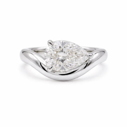 5CT 9*13mm Pear Cut/Princess Cut Moissanite Engagement Rings In Sterling Silver