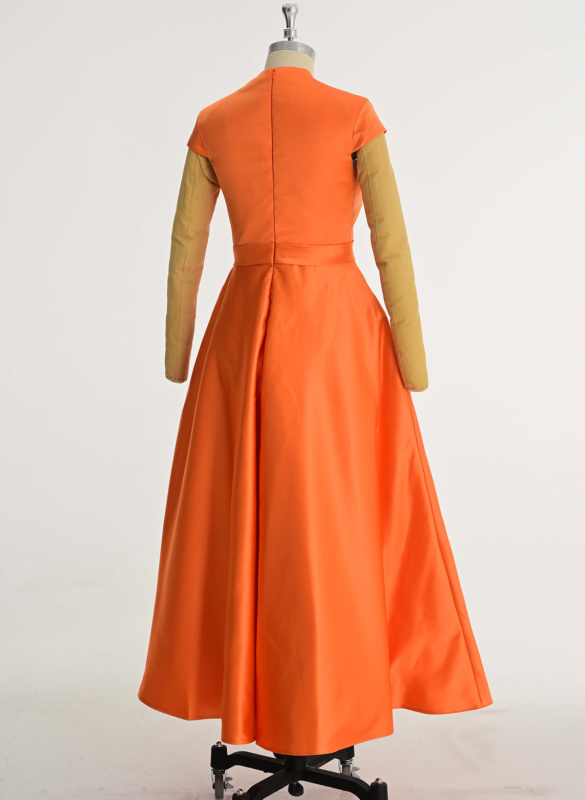 Classic V-Neck Short Sleeves Flower(s) A-Line Ankle-Length Satin Bridesmaid Dresses With Pockets, product image 5