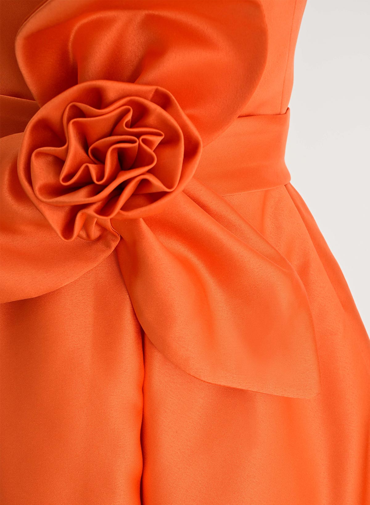 Classic V-Neck Short Sleeves Flower(s) A-Line Ankle-Length Satin Bridesmaid Dresses With Pockets, product image 7