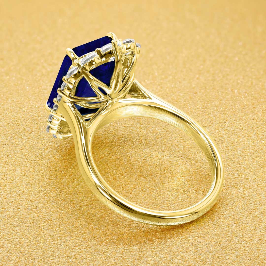 9*12mm Radiant Cut Sona Simulated Diamonds Engagement Rings In Sterling Silver