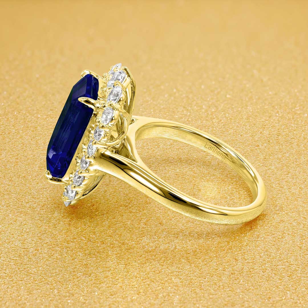 9*12mm Radiant Cut Sona Simulated Diamonds Engagement Rings In Sterling Silver
