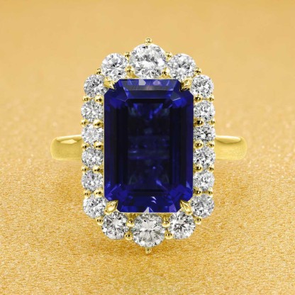 9*12mm Radiant Cut Sona Simulated Diamonds Engagement Rings In Sterling Silver