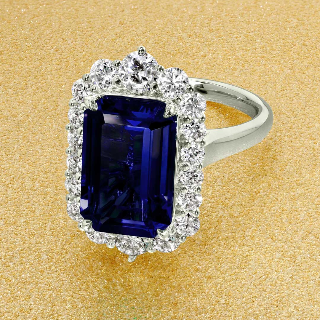 9*12mm Radiant Cut Sona Simulated Diamonds Engagement Rings In Sterling Silver