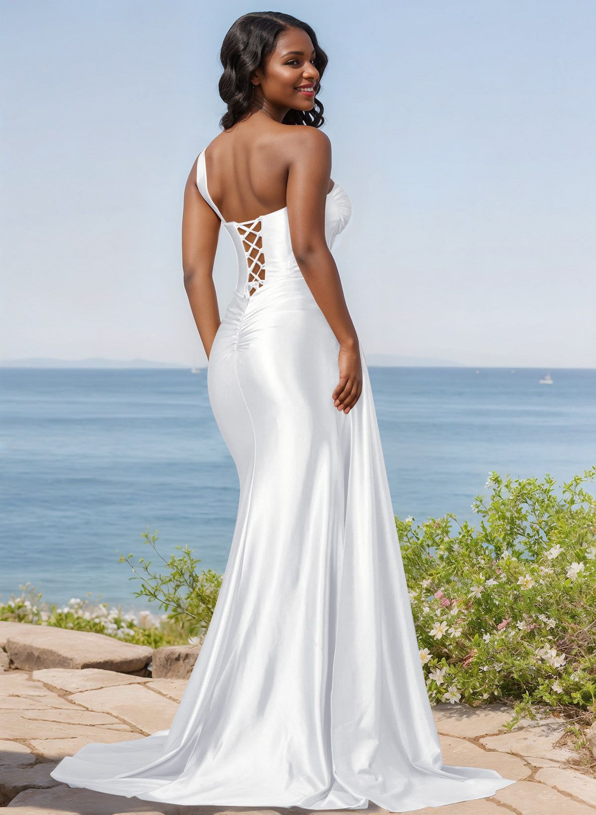 Trumpet/Mermaid Silk Like Satin Bridesmaid Dresses With High Split, product image 91