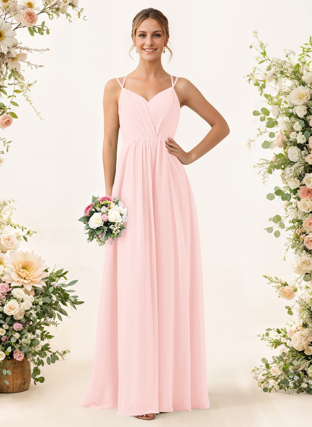 Lace Spaghetti Straps Convertible Bridesmaid Dresses (3 Styles To Wear), product image 77