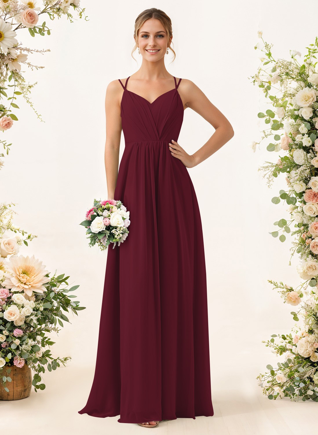 Lace Spaghetti Straps Convertible Bridesmaid Dresses (3 Styles To Wear), product image 44